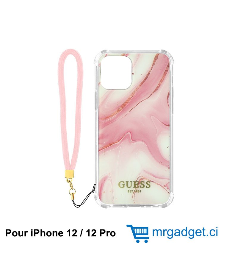 Coque de protection iPhone 12 / 12 Pro  DESIGN GUESS Rose