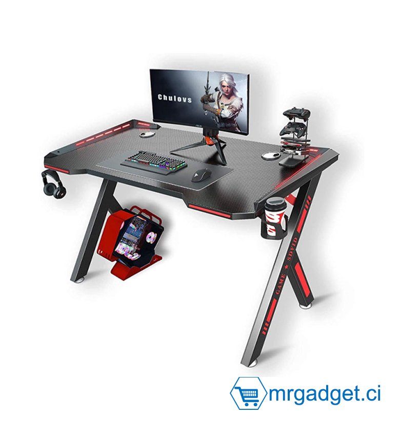 Table Gaming PC Bureau Gamer d’Ordinateur Bureau de Jeu Table Gamer pour Ordinateur PC 120cm MODEL 004#