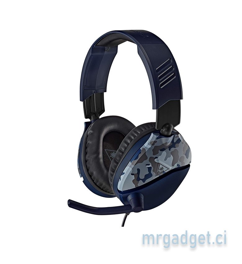 Turtle Beach Casque de jeu Recon 70  - PS4, PS5, Switch, Xbox One et PC -Blue Camo - #REC103