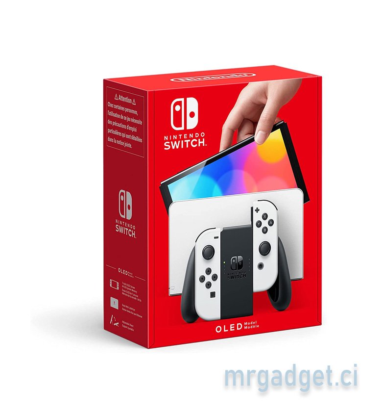Console Nintendo Switch OLED avec Station d'Accueil/Manettes Joy-Con Blanches