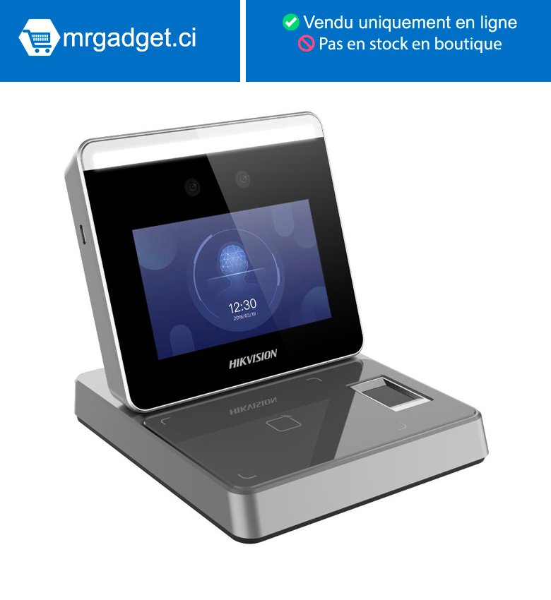Hikvision DS-K1F600U-D6E-F(O-STD) - Station d’enrôlement  : Reconnaissance faciale - Empreinte digitale - Carte RFID/MiFare