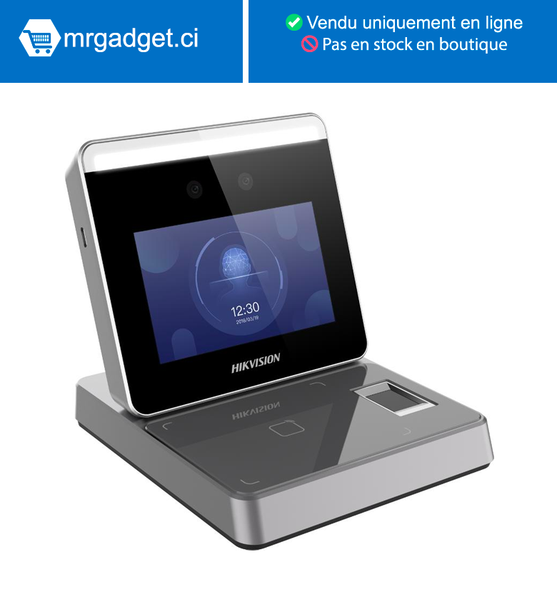 Hikvision DS-K1F600U-D6E-F(O-STD) Station d'enregistremente pour l'accueil -  pointeuse / Contrôle d'accès  - Reconnaissance faciale - Empreinte digitale - Carte RFID/MiFare