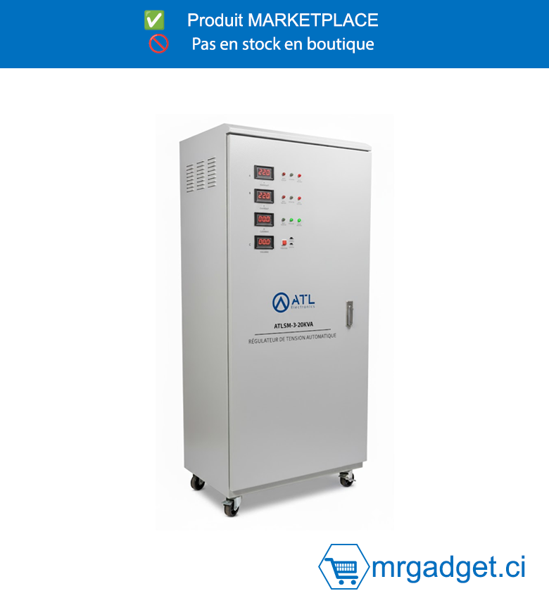 ATL-ATLSM-3-20KVA-STABILISATEUR ATL 20 000 VA/ TRIPHASÉ/ AFFICHAGE A AIGUILLE/ AC SERVO MOTOR (01 PC/CRT)