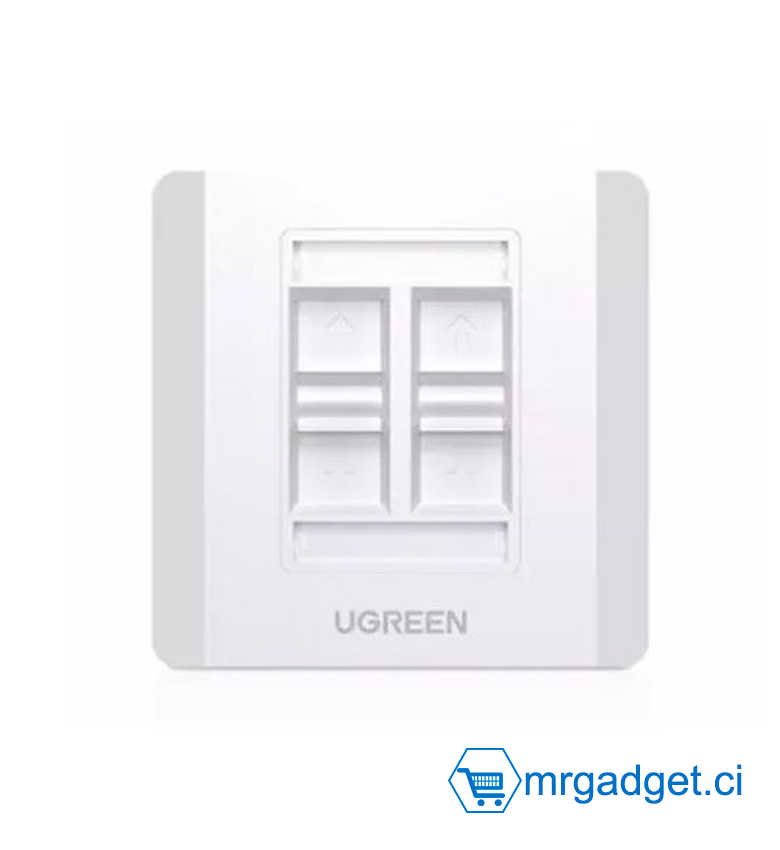 Prise Murale RJ45 (Réseau )  / RJ11 (Téléphone) - 4 Ports (Module vendu séparément, voir UGREEN NW186 30844 ou NW159 80452  ) UGREEN NW144 80443 #10127