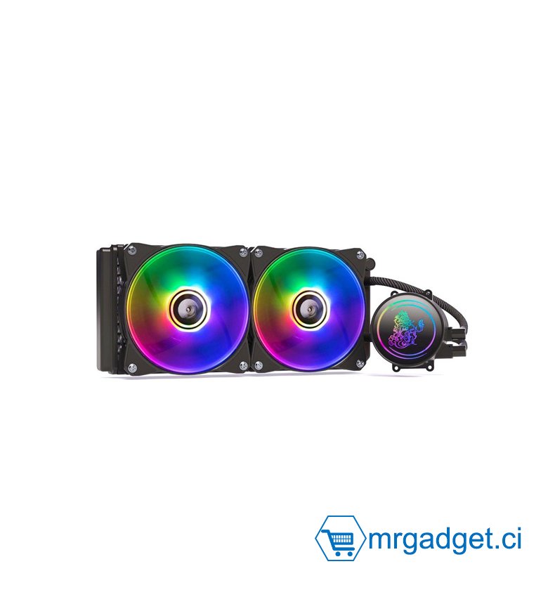 Système de refroidissement par eau 240 mm ARGB  - WaterCooling - Installation Facile, Compatible AMD & Intel - Noir
