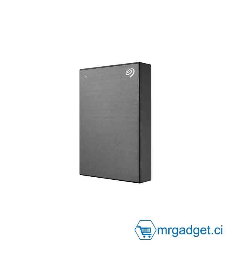 Seagate One Touch 4 To, Disque dur externe HDD – Space Gray, USB 3.0, pour PC portable et Mac - Noir