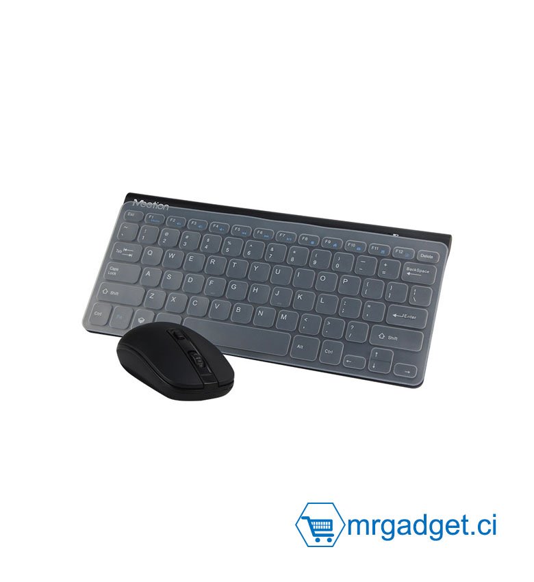 Meetion Mini4000  Slim- Ensemble Mini clavier et souris sans fil - Compatible Windows / MAC - NOIR