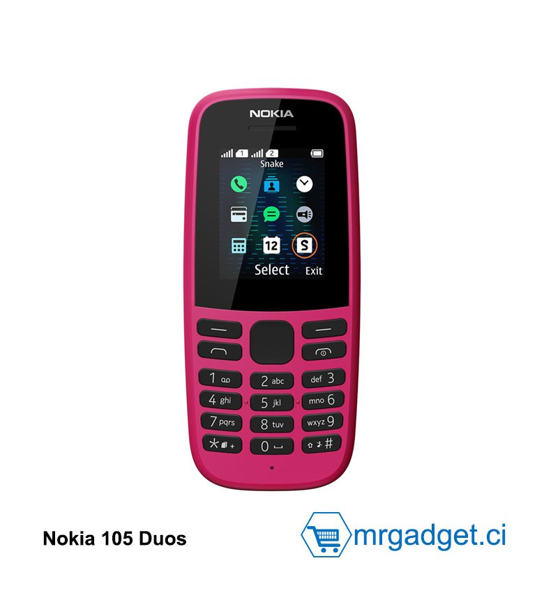 Nokia 105 (4 édition) 1,77 pouces UK Téléphone sans carte SIM (Single SIM) - Rose TA-1174