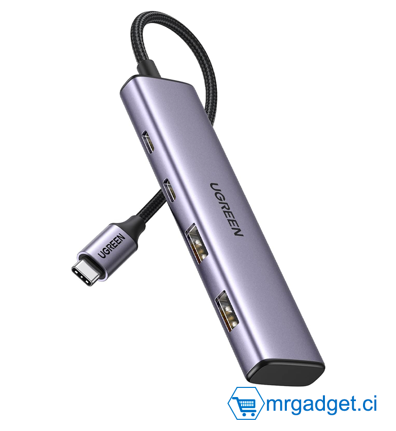 HUB USB C en aluminium, 4 ports USB C avec 2 USB C et 2 USB 3.0, répartiteur multiport USB-C avec 5 Gbit/s pour PC portable MacBook Pro/Air iMac iPad Pro Surface, iPhone 15/15 Pro, Galaxy S24, et plus encore UGREEN CM473 15395  #10106