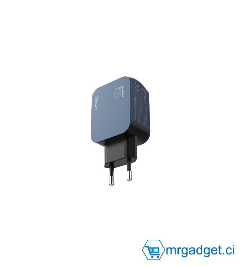 LDNIO Q6 - Boitier de Charge USB-C/A 45W Multi Port avec câble USB-C to USB-C - 45W GaN Multi Port Usbc Adaptateur de chargeur mobile rapide Chargeur portable pour téléphone portable