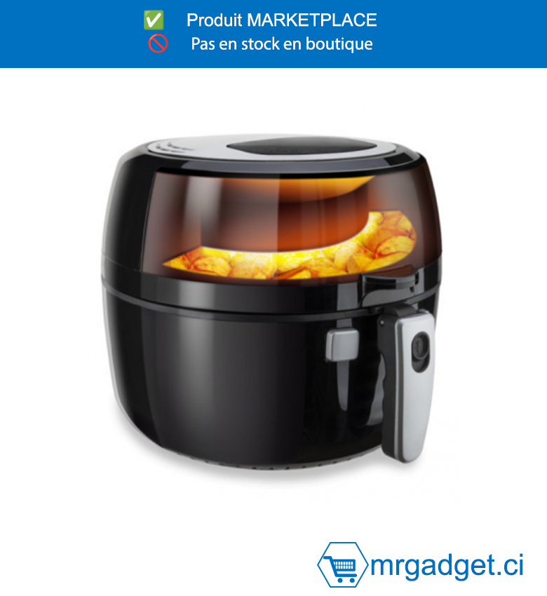 DECAKILA FRITEUSE A AIR ÉLECTRIQUE - KEEC041B - Panier de 7,0 L avec revêtement antiadhésif en  PTFE Panier et casserole amovibles La casserole  peut être lavée au lave-vaisselle Avec protection  contre la surchauffe Minuterie de 60 minutes