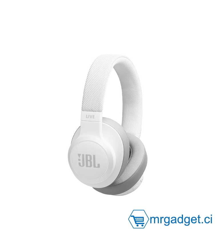 JBL Live 500BT - Casque Bluetooth avec Amazon Alexa intégré, commandes d'appel, jusqu'à 30h d'autonomie, Blanc