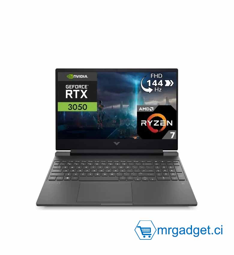 HP Victus Gaming 15,6" 144 Hz - PC Portable AMD Ryzen 7 5800H, 16 Go RAM, 512 Go SSD, RTX 3050 4 Go