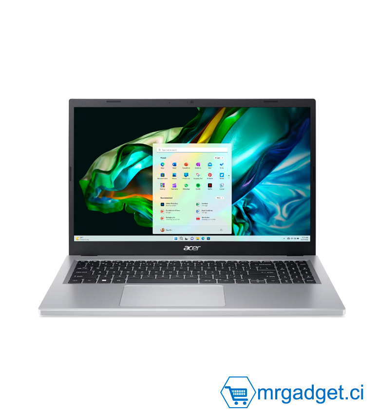 Acer Aspire 3 A315-24P-R01J - PC Portable 15,6" Full HD IPS, AMD Ryzen 5 7520U, 8 Go RAM LPDDR5, 512 Go SSD, Gris, Clavier AZERTY