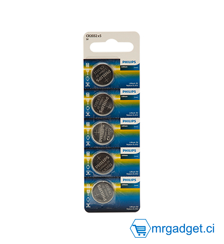 Philips CR2032 Batterie  lithium 3V Lot 5 piles