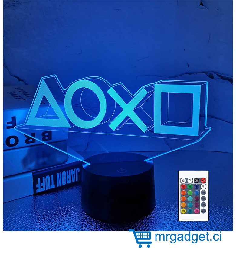 Lampe LED Illusion 3D - Veilleuse de Bureau 16 Couleurs, Alimentation USB