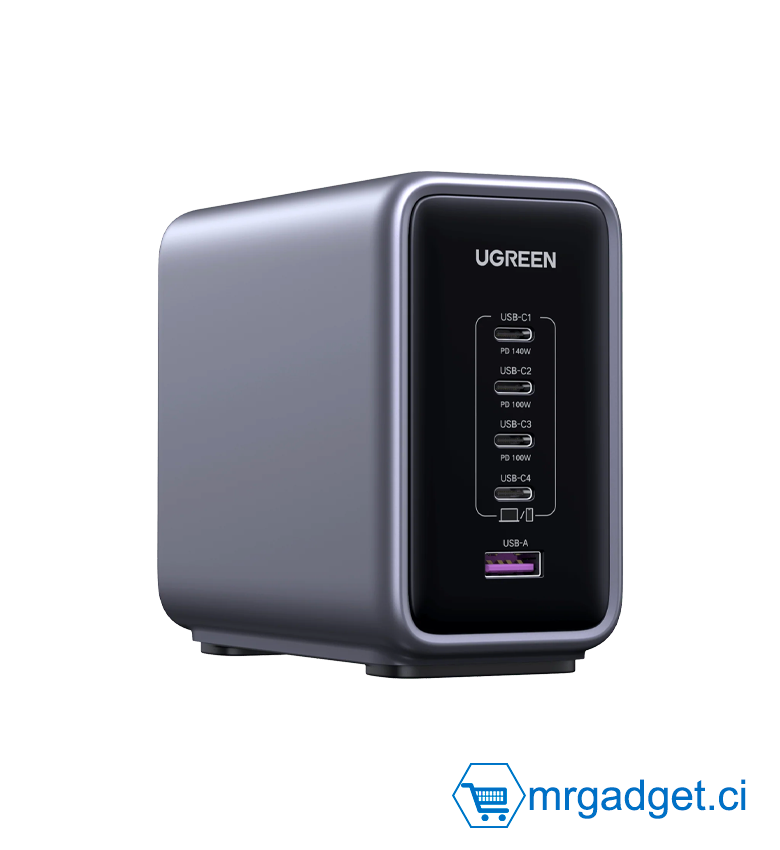 Chargeur Ordinateur Portable USB-C Nexode 300 W, Boitier de charge, station de recharge à 5 ports, GaN compatible a MacBook Pro/Air, Dell XPS, iPhone 16/15, Galaxy S25/S24, iPad Air/Pro, Pixel 9, Steam Deck - UGREEN CD333 90903B   #10189