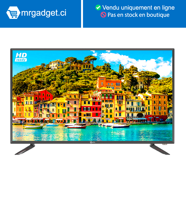 ATL TV LED NUMERIQUE - 40 POUCES   1 VGA - 2 USB - 2 HMDI – NOIR