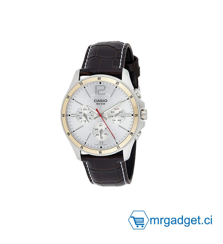 Casio Hommes Analogique Quartz Montre avec Bracelet en Cuir MTP-1374L-7