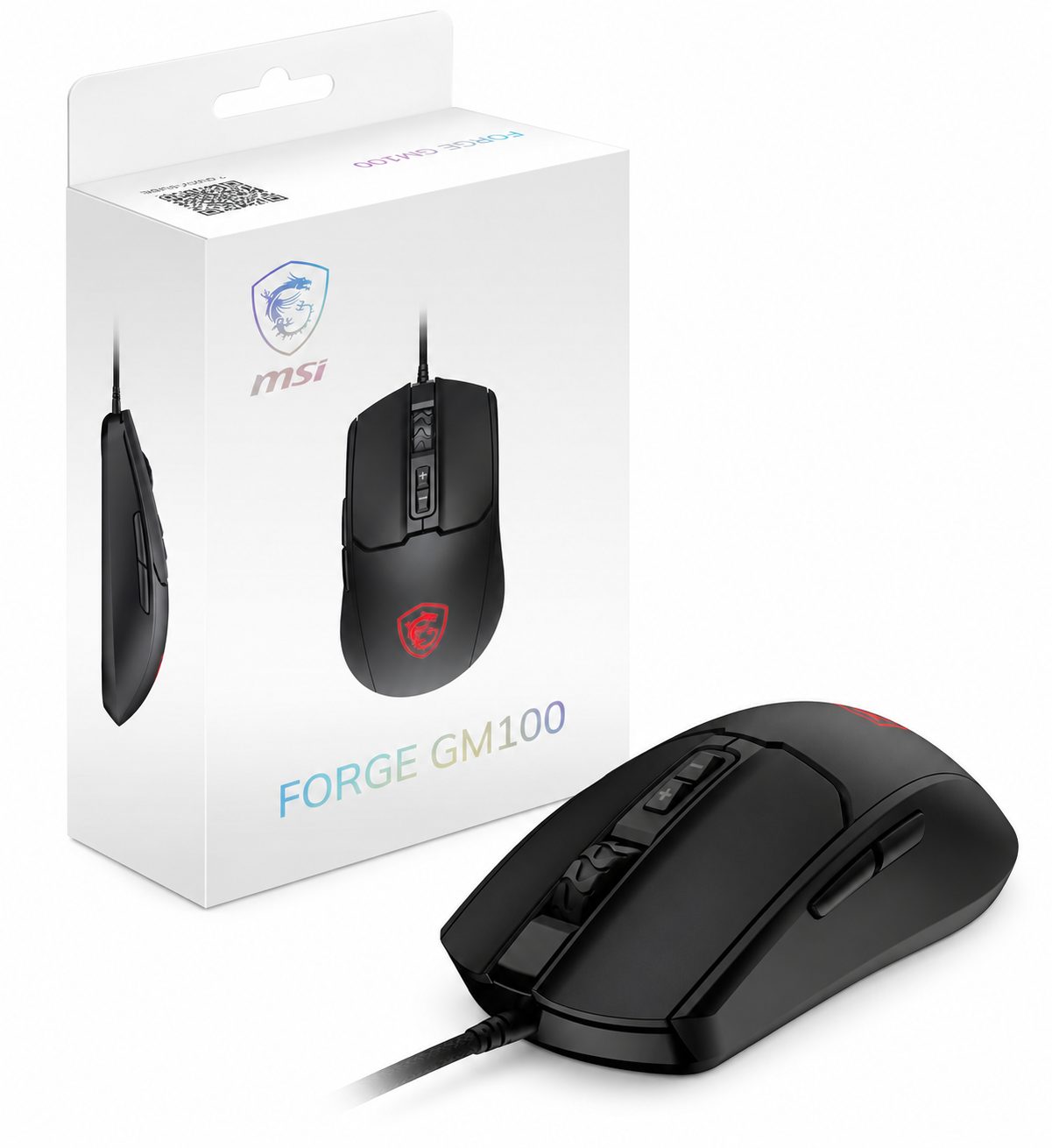 MSI Forge GM100 – Souris Gaming Optique Filaire USB RGB, 6 400 DPI, 7 Boutons pour PC