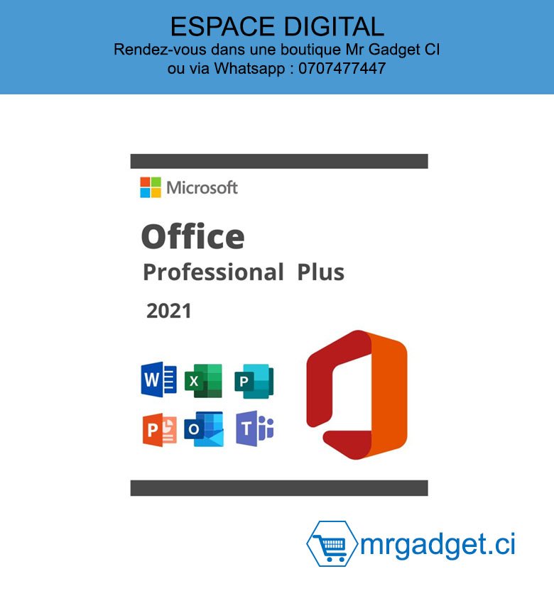 Microsoft Office 2021 Professionnel Plus - permanent (1 PC ) Zone : internationale