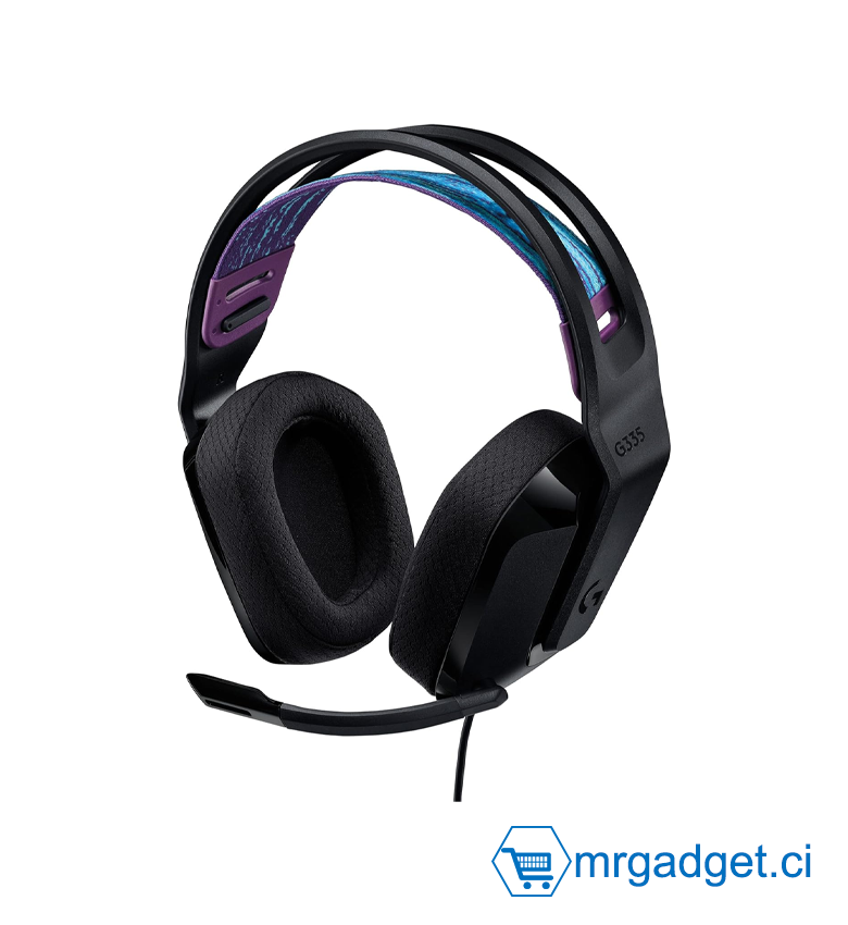 Logitech G G335 Casque Gamer Filaire, avec Micro, Prise Audio 3,5 mm, Ecouteurs Mousse à Mémoire de Forme, Léger, Compatible avec PC, PlayStation, Xbox, Nintendo Switch & Switch 2 - Noir