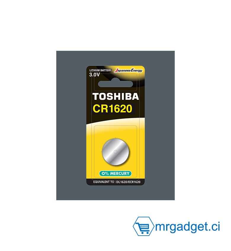 Toshiba, CR1620 Lithium, pile bouton 3.0V
