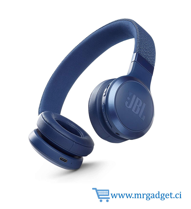 JBL Live 460NC - Casque Bluetooth supra-auriculaire avec réduction de bruit, jusqu'à 50h d'autonomie, Bleu