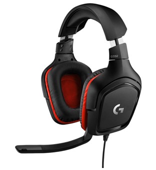 Logitech G332 - Casque Gaming Filaire, Micro Escamotable, PC/Xbox/PS4/Switch - Noir/Rouge