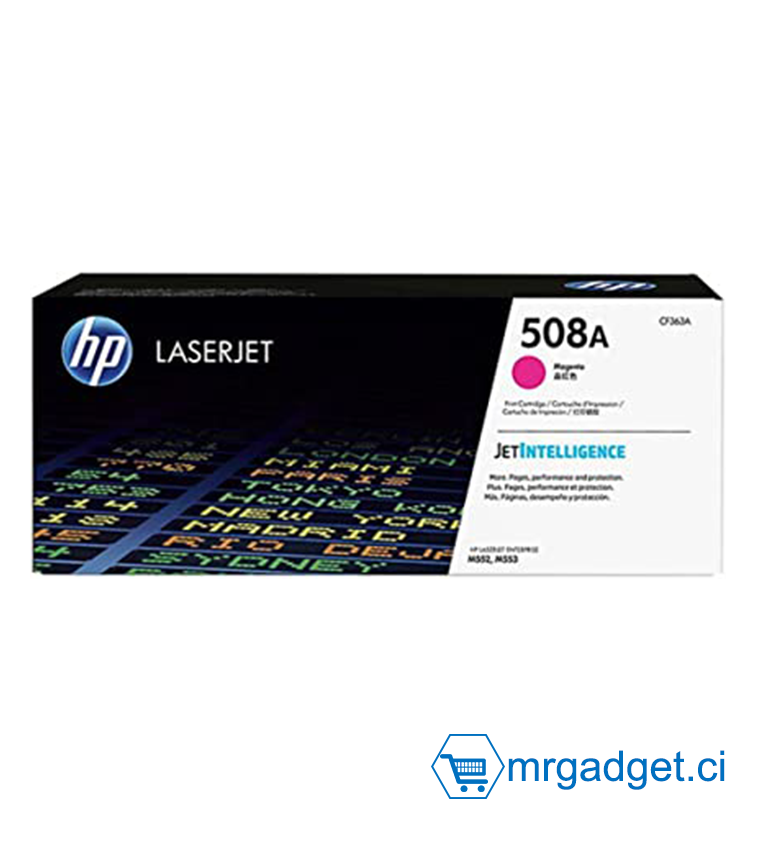 artouche de toner magenta d'origine HP 508A | Fonctionne avec HP Color LaserJet Enterprise M552, M553, HP Color LaserJet Enterprise MFP série M577 | CF363A