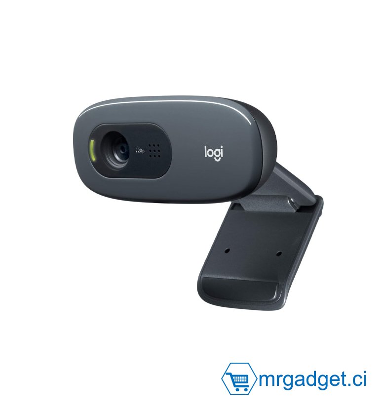 Logitech C270 Webcam HD, 720p/30ips, Appel Vidéo HD Large Champ de Vision, Correction de la Lumière, Micro Antiparasites, Skype, FaceTime, Hangouts, WebEx, PC/Mac/Portable/Tablette/Chromebook