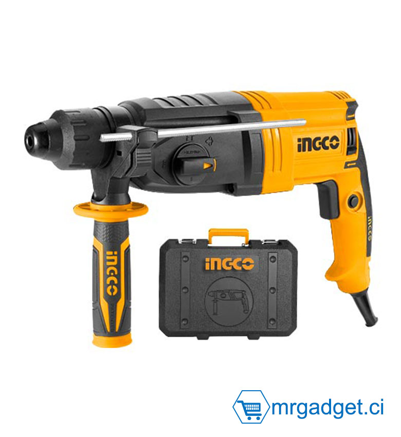 INGCO RGH9528 - Marteau Perforateur Burineur Filaire 950W - Emmanchement SDS Plus - Capacité Béton 28mm - Force de Frappe 2.5J - Coffret Complet avec Forets et Burins - Idéal Perçage Intensif et Maçonnerie