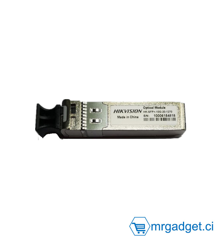Hikvision HK-SFP+-10G-20-1270 - Module SFP+ Fibre Monomode 10 Gbps BiDi - Longueur d'onde 1270nm - Connecteur Simplex LC - Portée 20km - Idéal pour Liaison Très Haut Débit Inter-bâtiments