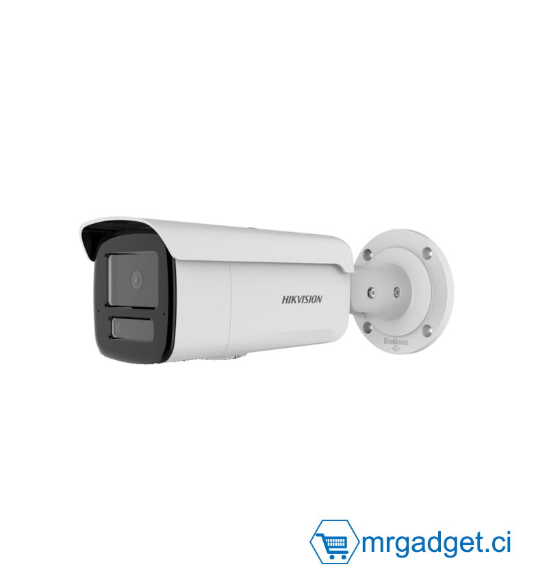 Hikvision DS-2CD2T67G3-LIS2UY/SRB 6MP (4K) - Caméra bullet IP ColorVu Smart Hybrid Light - Vision Nocturne Couleur 24/7 - Objectif 2.8mm Grand Angle - Micro & HP Intégrés - IA AcuSense Détection Humains/Véhicules - Alarme Flash/Son - Étanche IP67