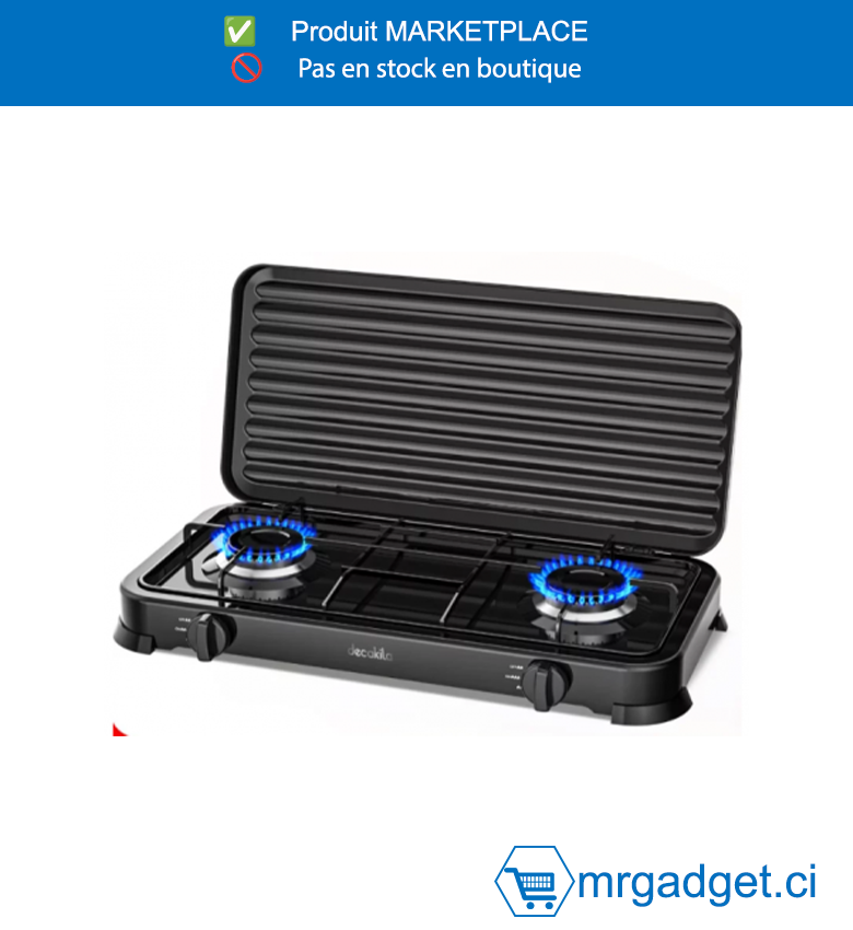 DECAKILA CUISINNIERE A GAZ  - KMGS008B - Anneau en tôle de fer pulvérisée Couvercle en tôle de fer pulvérisée Avec 2 sièges en aluminium moulé sous pression