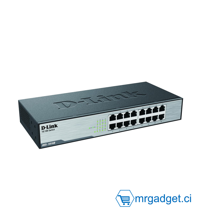 D-Link DES-1016D Switch 16 Ports Ethernet 10/100mbps - Idéal Partage de Connexion et Mise en Réseau Small/Home Office