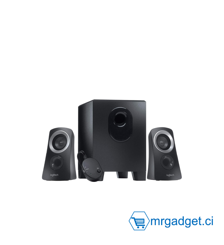 Logitech Z313 Système de Haut-Parleurs 2.1 avec Subwoofer, Son Riche, 50W en Puissance, Basses Puissantes, Entrée Audio 3,5 mm, Prise EU/France, PC/PS4/Xbox/TV/Smartphone/Tablette/Lecteur couleur : Noir