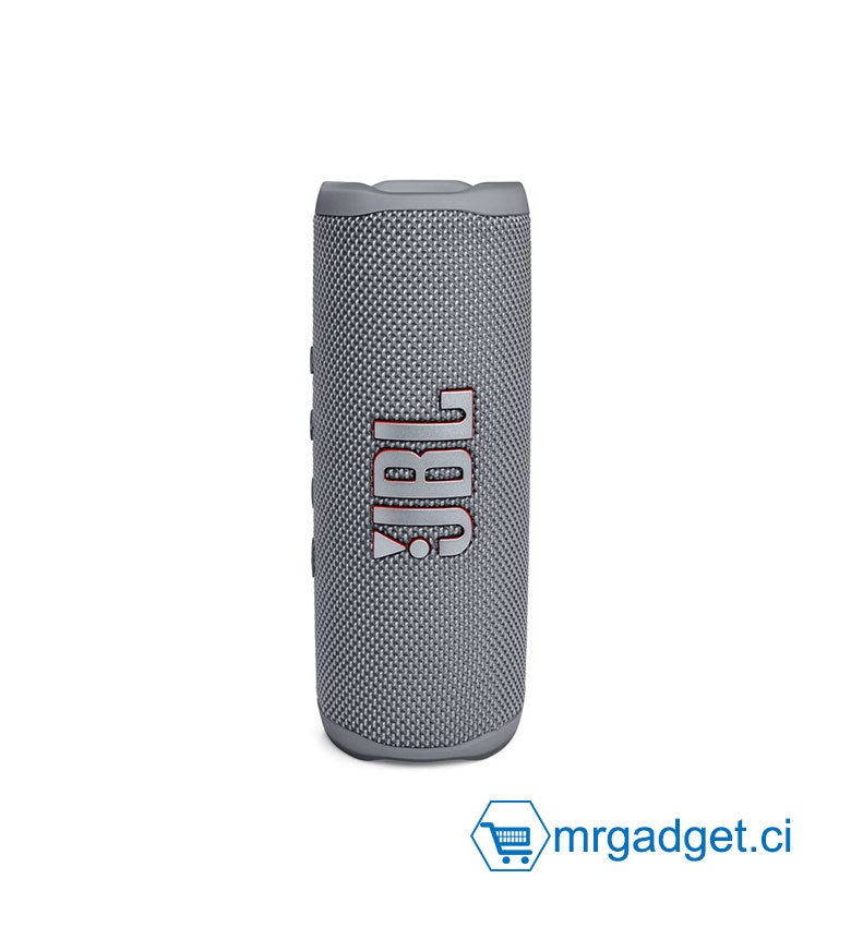 JBL Flip 6 – Enceinte Bluetooth portable et étanche à l'eau et à la poussière, haut-parleur haute fréquence pour des basses profondes, 12 heures d'autonomie, en gris