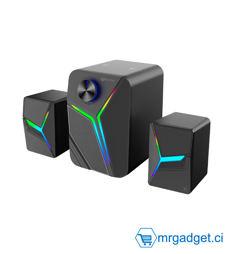 MEETION SP2111 - Haut-parleurs de bureau de jeu Pro 2.1 - Filaire et bluetooth (sans fil)