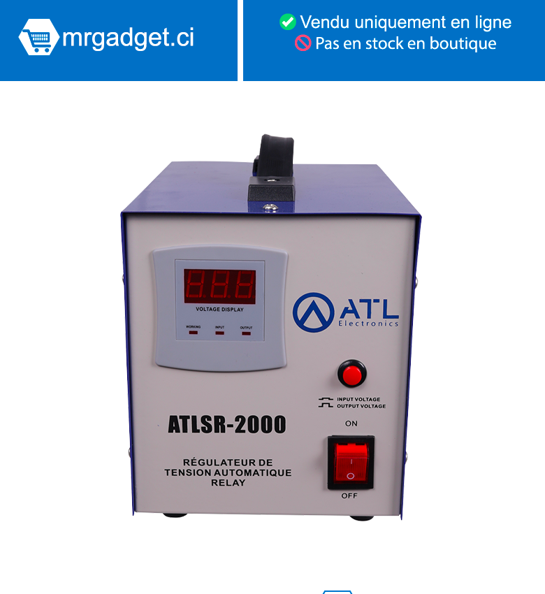 STABILISATEUR ATL 2000 VA/ AFFICHAGE NUMERIQUE/ RELAY