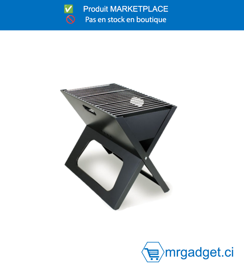 DECAKILA BARBECUE PORTABLE A CHARBON - KMCC014B - 17 pouces (surface de cuisson : 44.5*29.5cm)  Hauteur : 36cm  Grille de cuisson en acier inoxydable 1pcs