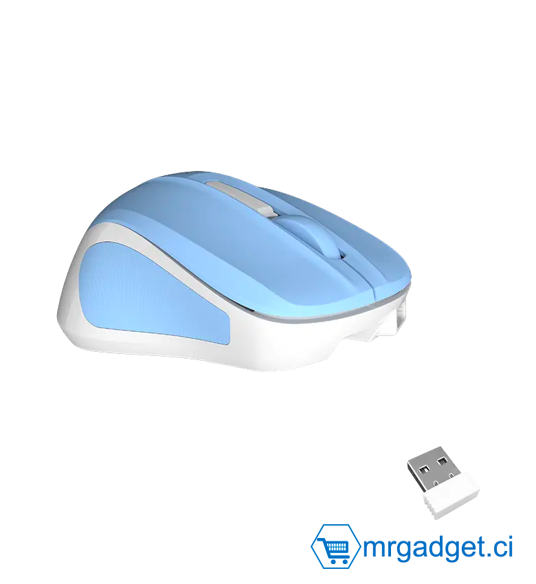 Meetion MiniGo Souris sans fil - Bleu