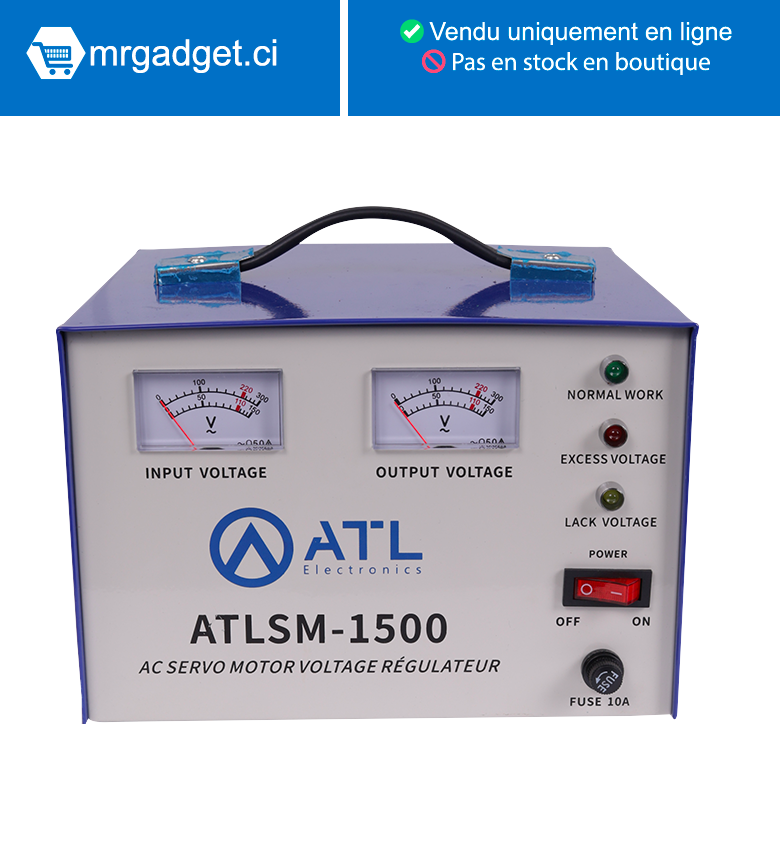 STABILISATEUR ATL 1500 VA - Affichage A Aiguille - Ac Servo Motor (04 Pcs - Crt) - ATLSM-1500