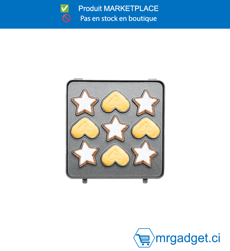 DECAKILA PLAQUE STAR COOKIE  - KMEC070B - Moule, Assiette étoile/assiette à biscuits pointues Taille de l'assiette : L142 × l142 mm Appliquer à : KEEC058W, KUEC058WRevêtement antiadhésif