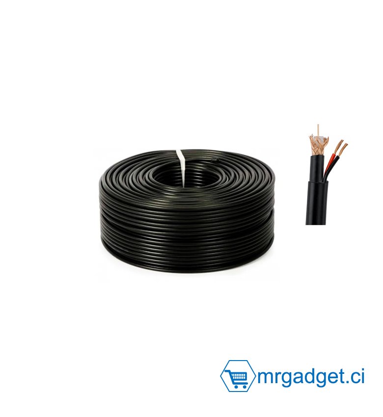 VR GHT Cable Coaxial - Cable de camera - 200m - RG6 + 2C