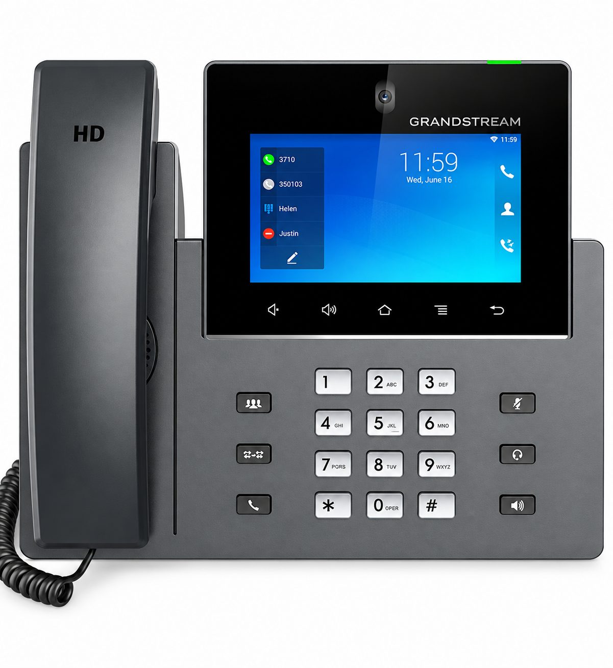 Grandstream GXV3450 – Téléphone IP Vidéo Android, Écran Tactile 5″, 16 Comptes SIP, Wi-Fi, Bluetooth et PoE+