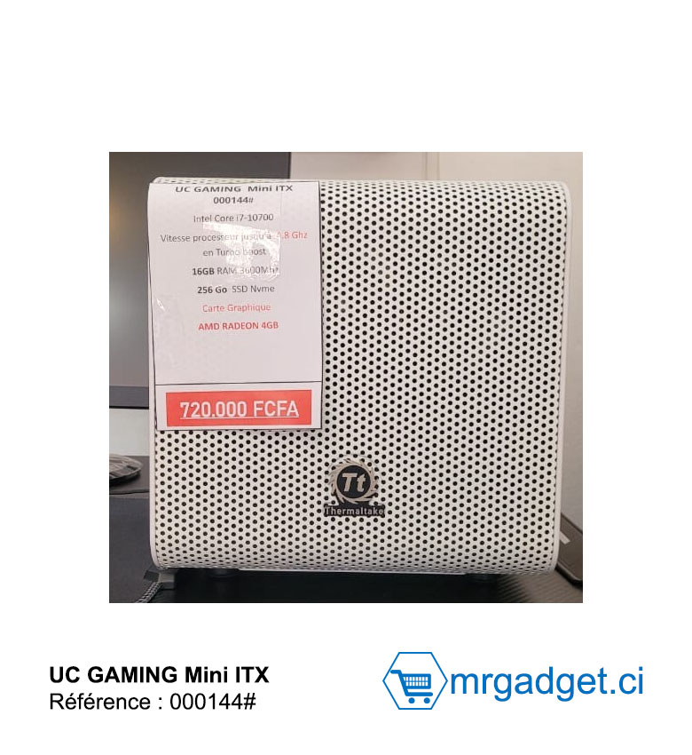PC de Bureau Gaming Thermaltake Mini ITX - Intel Core i7-10700, 16 Go RAM, 256 Go SSD, AMD Radeon 4 Go