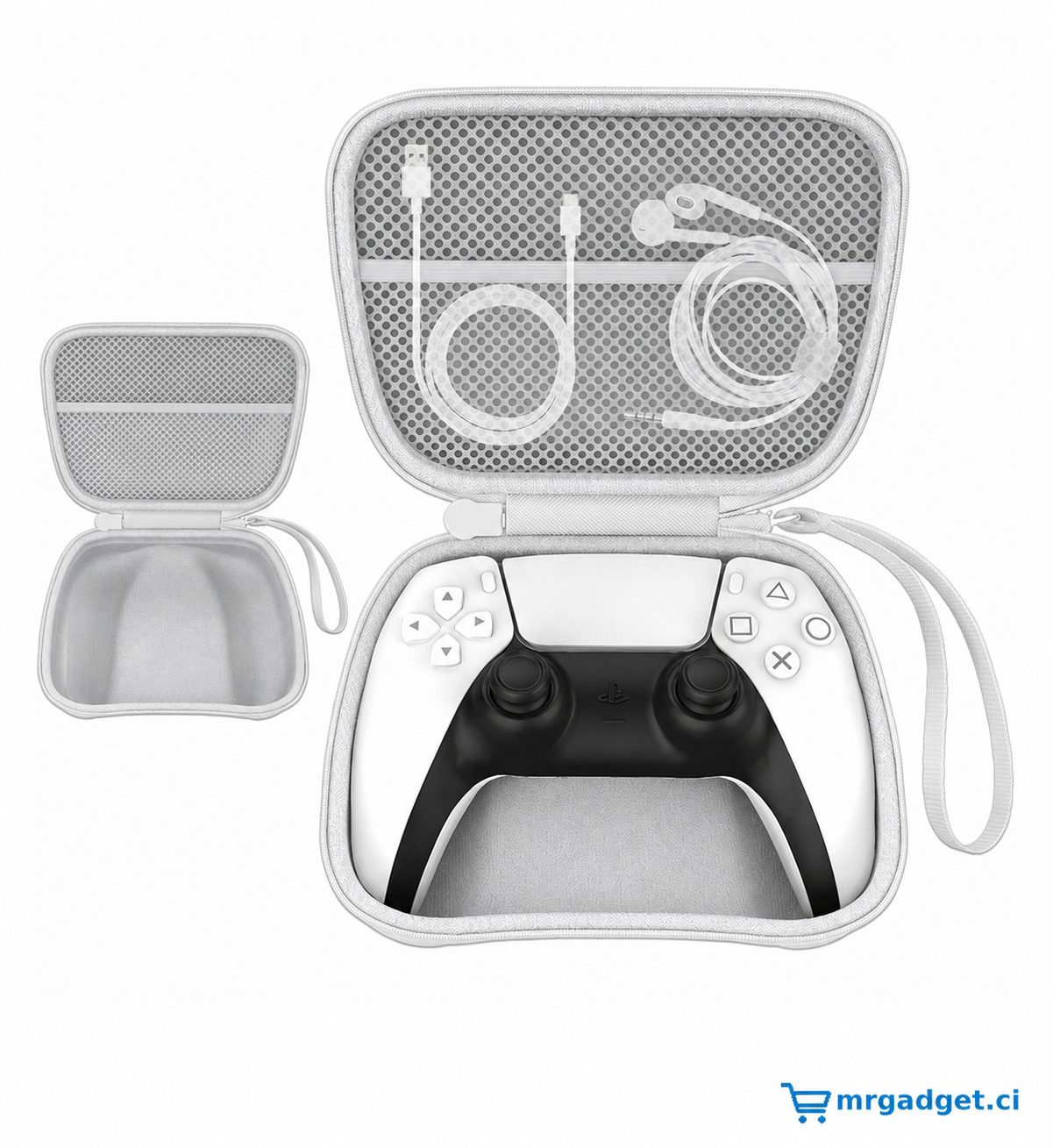 Étui de Protection pour Manette PS4, PS5 et Xbox – Housse Rigide avec Fermeture Éclair - Blanc