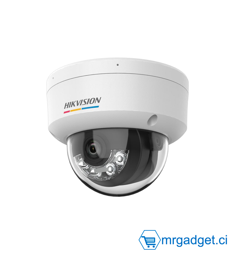 HIKVISION DS-2CD1167G2H-LIU 2.8mm - Caméra de surveillance - Caméra IP  dôme fixe ColorVu 6 MP avec éclairage hybride intelligent - Résistant à l'eau et à la poussière (IP67) - micro SD (carte mémoire) et au vandalisme (IK08)
