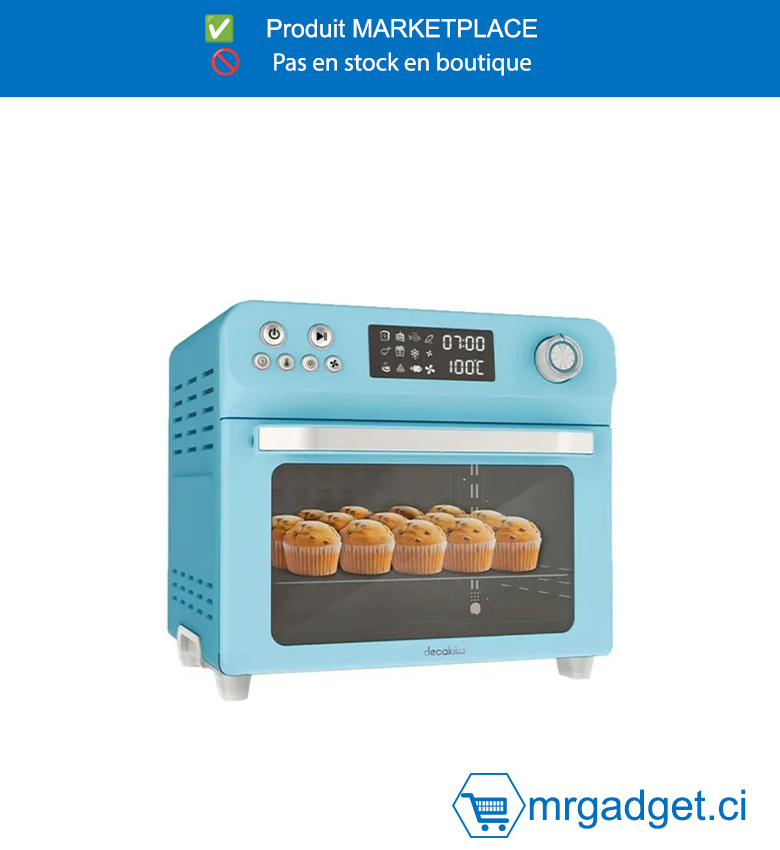 DECAKILA FOUR GRILLE-PAIN  ÉLECTRIQUE  - KEEV001W- 1200W 10L ,Poignée et boutons en plastique Boîtier plaqué  zinc Avec 1 grille de cuisson Avec 1 plat de  cuisson Avec plateau à miettes déroulant